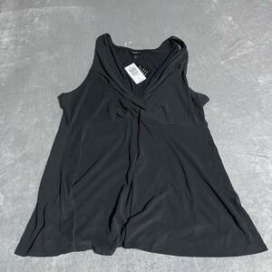 Torrid Top Womens 1X Blouse Top Sleeveless Black Solid Modal‎ V Neck Soft